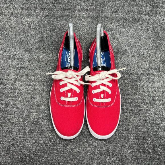 Keds Champion Originals Lace Up Sneakers Women's Size 6.5 Red Canvas Casual Shoe - Picture 3 of 11